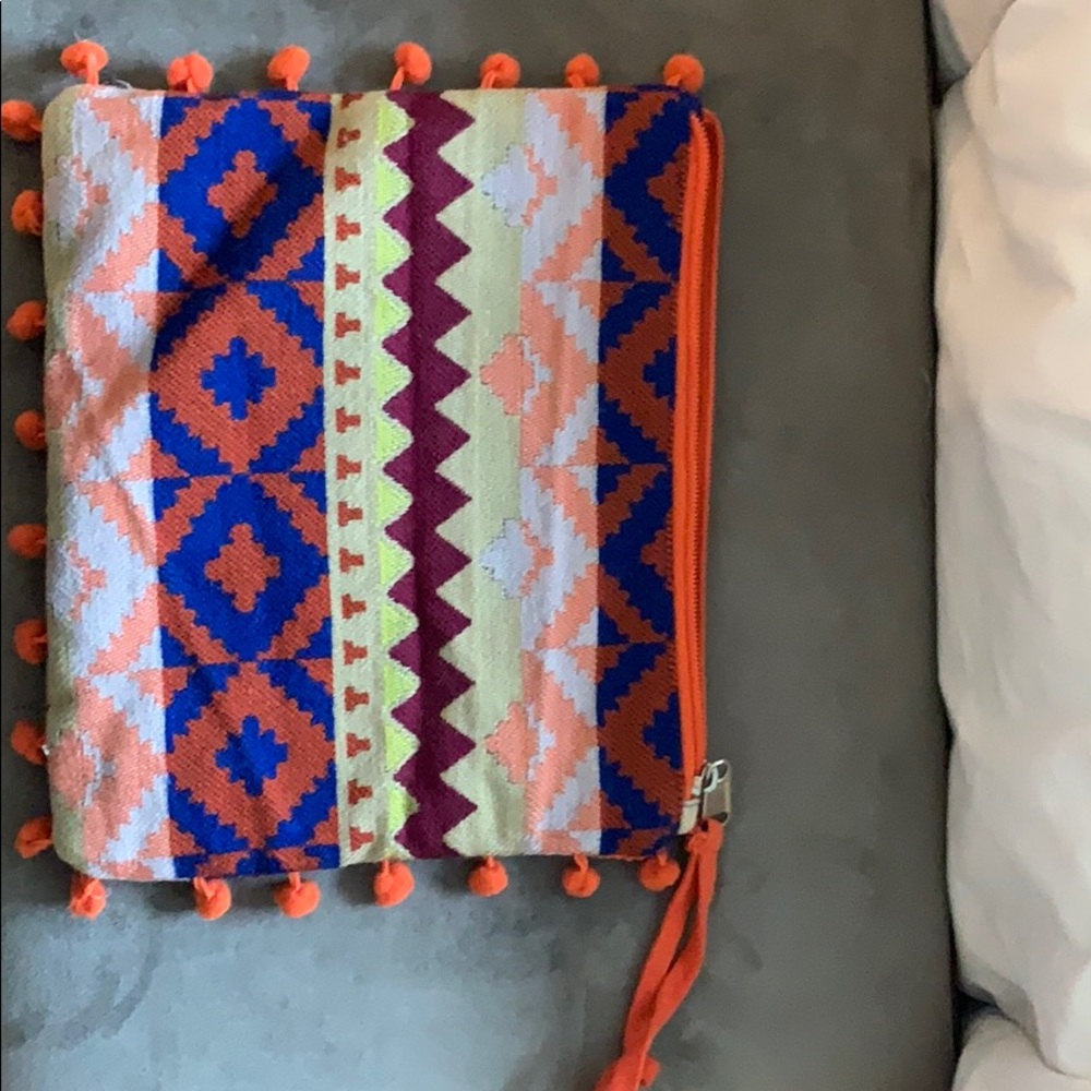 America and beyond fabric clutch